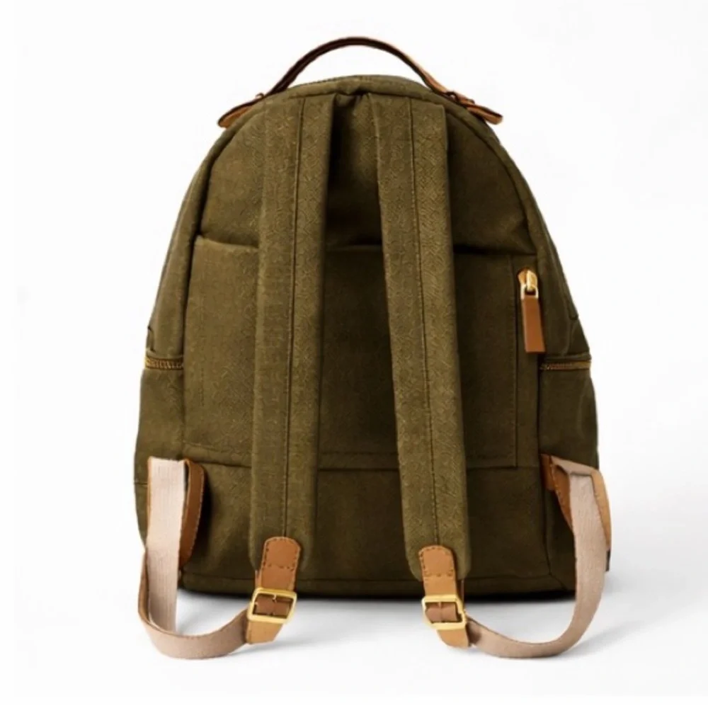 Michael Kors Olive Green Backpack Gold Hardware Travel Commuter Bag Like New